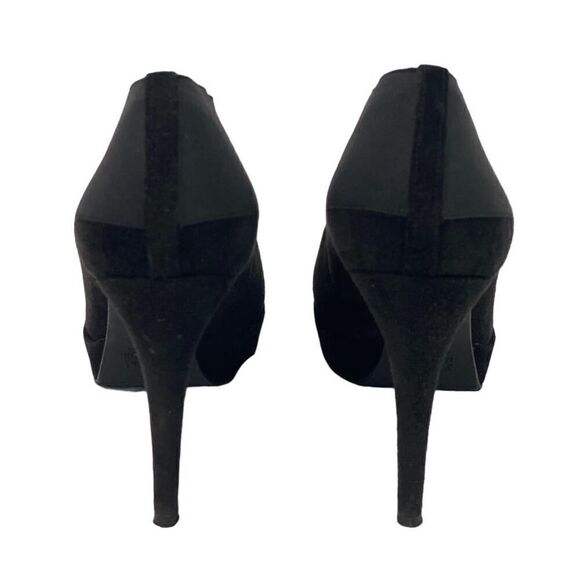 Stuart Weitzman Greatneck Heeled Ankle Bootie Womens Size 8 M Black Suede Spain - Picture 8 of 13